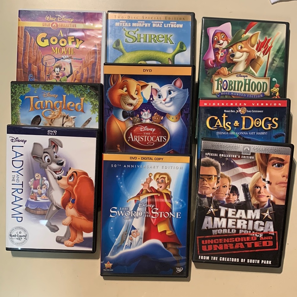 9 cartoon DVD’s